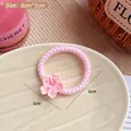 Süßer rosa Kirschblüten Haargummi mit Blumenanhänger, Größe ca. 6cm x 5cm - Große Sakura Haargummi