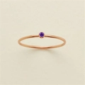Minimalist rose gold ring with purple zircon in a bezel setting for daily wear - US 5 / June Purple Gold