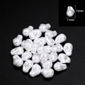 Irregular white ABS faux baroque triangle pearl beads with 11x15mm dimensions for DIY - Large Head Style (15mm*11mm)