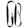 Durable black nylon dog leash with reflective stitching and metal swivel clip - Black Leash