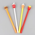 Set of 4 food-themed gel pens featuring burger, fries, cola and ice cream designs - Burger Shaped Gel Pen