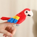 Cute scarlet macaw parrot plush finger puppet with colorful wings for kids role play - Parrot