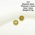 6mm antique gold alloy snowflake spacer beads with dimensions for DIY jewelry making - 21# (Beaded Edge Spacer)