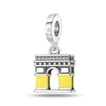 Detalle del colgante Arco de Triunfo de plata con esmalte amarillo y circonitas - Arco de Tito