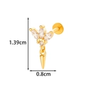 Gold star pentagram labret with marquise cubic zirconia and cone drop pendant - Marquise Cluster Cone Style (2606-6#) / Gold