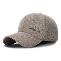 Braune Baseballkappe mit gesticktem Berg-Logo und strukturierter Stoffoberfläche - Verstellbar / Beige