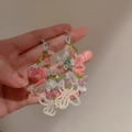 Détails de boucles d'oreilles papillon en perles colorées avec franges florales faites main - Style Floral Papillon Perlé (31#)