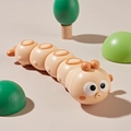 Cartoon wind-up caterpillar toy in beige and orange color for children's crawling play - Brown