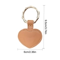 Brown heart leather magnetic hat clip with bamboo-style gold ring and size markings - Heart-shaped Style / Brown
