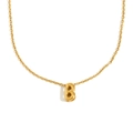 Collar minimalista de acero inoxidable chapado en oro de 18K con colgante letra B hueca - Letra B / Dorado