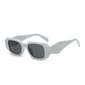 Occhiali da sole quadrati classici con aste grigio blu spesse e lenti scure per donna - Montatura Blu Chiaro Lenti Grigie