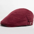 Gorra retro de pana color burdeos con hebilla metálica ajustable para hombre y mujer elegante - Ajustable (55-59cm) / Burdeos