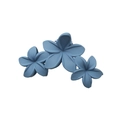 Matte blue three-flower hair claw clip featuring elegant plumeria design for women - Matte Deep Blue