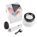 Draagbare elektrische make-up kwastenset met USB-kabel en marmeren verpakkingstas - USB Opladen Enkele Kop / Wit