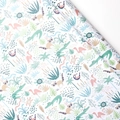 Cartoon jungle animals gift wrapping paper roll with cute raccoons and flamingos - Jungle Cartoon