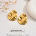 Orecchini a onde irregolari in acciaio inossidabile dorato lucido per la spiaggia - Oro brillante a onde artistiche (FYD6179)