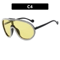 Gafas de sol de ciclismo de gran tamaño con lentes amarillas y montura de strass - Montura Negro Brillante Lentes Amarillos Diamantes Blancos
