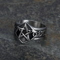 Anello punk vintage con pentagramma e nodi celtici in acciaio inossidabile - US 7 / Stile Pentagramma Nodo Celtico (04402)