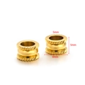 8mm gold-plated stainless steel textured bead for DIY jewelry making and crafts - 8*5*5mm Diagonal Stripe Tube / Gold