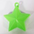 Shiny green star-shaped balloon weight and hanging ornament with a 3D geometric design - Green