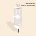 950ml white pet hanging water bottle with cute bunny ears for dog and cat cages - Bunny Large 950ml / White