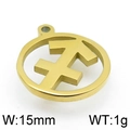 Golden stainless steel Sagittarius zodiac pendant 15mm width jewelry accessory - Gold Sagittarius