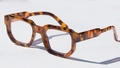 Vintage tortoiseshell square frame sunglasses with thick classic retro design - C13 Leopard Frame Clear Lens