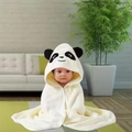Cute white panda hooded baby bath towel in soft coral fleece for newborn warmth - Panda Style / 80CM*80CM / Panda