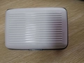 White aluminum card holder with striped grooves and RFID protection in suitcase style - White