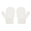 Klassische weiße Strickfäustlinge für Kinder mit Rippbündchen und weicher Plüschstruktur - Gloves / Weiß