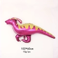 Pink and yellow dinosaur foil balloon for birthday party decorations, 102x60cm size - Purple Hadrosaur / 102*60cm