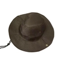 Detail of dark brown sun hat with breathable mesh vents and adjustable chin strap - One Size(58cm) / Dark Coffee