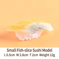 Lifelike PVC small fish sushi model prop with realistic salmon texture and rice detail - Cod Sushi (Small) / 6.5x2.8x2cm