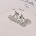 Macro-opname van 3D kersenbedeltjes van hars met zilveren steeltjes voor DIY sieraden - Zilveren Steel Glitter Wit / 1 stuk