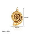 Detail view of 18K gold nautilus shell pendant with dimensions 25mm and weight 4.6g - Large Conch