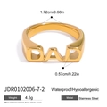 Goldfarbener Edelstahlring mit DAD-Schriftzug, wasserfest und hypoallergen für Herren - PAPA / Gold