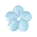 Light blue sponge flower scrunchie with a smooth satin texture and minimalist design - 15cm Flower / Satin Blue