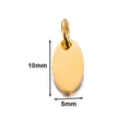 DIY gold stainless steel oval charm 10mm x 5mm pendant for jewelry making - Oval (5x10mm) / Gold