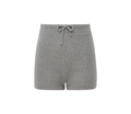 Pantalones cortos de yoga grises para mujer con cintura alta y cordón ajustable - S / Gris Jaspeado