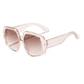 Oversized square champagne frames with gradient brown lenses and transparent temple detail - Champagne Frame / Tea Lens