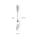 Retro koninklijke dessertvork van 304 roestvrij staal met gegraveerd handvat 16,5cm - Zilveren kleine vork