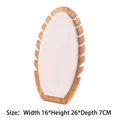 Bamboo and beige velvet necklace display stand with multi-slots, size 16x26x7cm - Banana Leaf Beige Velvet