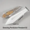Detailed view of silicone pendulum mold with gold foil resin crystal and size dimensions - Pendulum No. 2