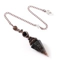Vintage bronze pendulum featuring faceted dark crystal stone and ornate metal cap - Obsidian (Antique Bronze)