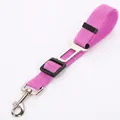 Adjustable bright pink nylon pet car seat belt with durable swivel metal hook and safety clip - Rose Red
