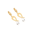 Golden snake hoop earrings with pavé white crystals and black eyes for women - Gold Snake Ear Buckle White Zirconia Head Black Eyes (8#)