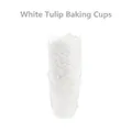 Stapel witte tulpvormige bakpapiertjes van vetbestendig en hittebestendig papier - Tulpvorm / 200 stuks / Wit