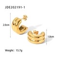 Dettaglio orecchini a C placcati oro 18K con altezza 2,0 cm e peso di 15,7 g mostrati - Oro