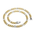 Collar de cadena NK bicolor oro y plata para hombre en acero inoxidable brillante - 7.5mm 45cm Collar Bicolor (KN225211-Z)