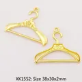 Golden alloy clothes hanger charm for DIY jewelry making, size 38x30x2mm style XK1552 - XK1552# (Gold Patterned) / 38x30x2mm